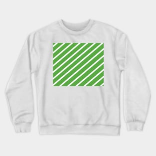 Diagonal lines - green and white. Crewneck Sweatshirt